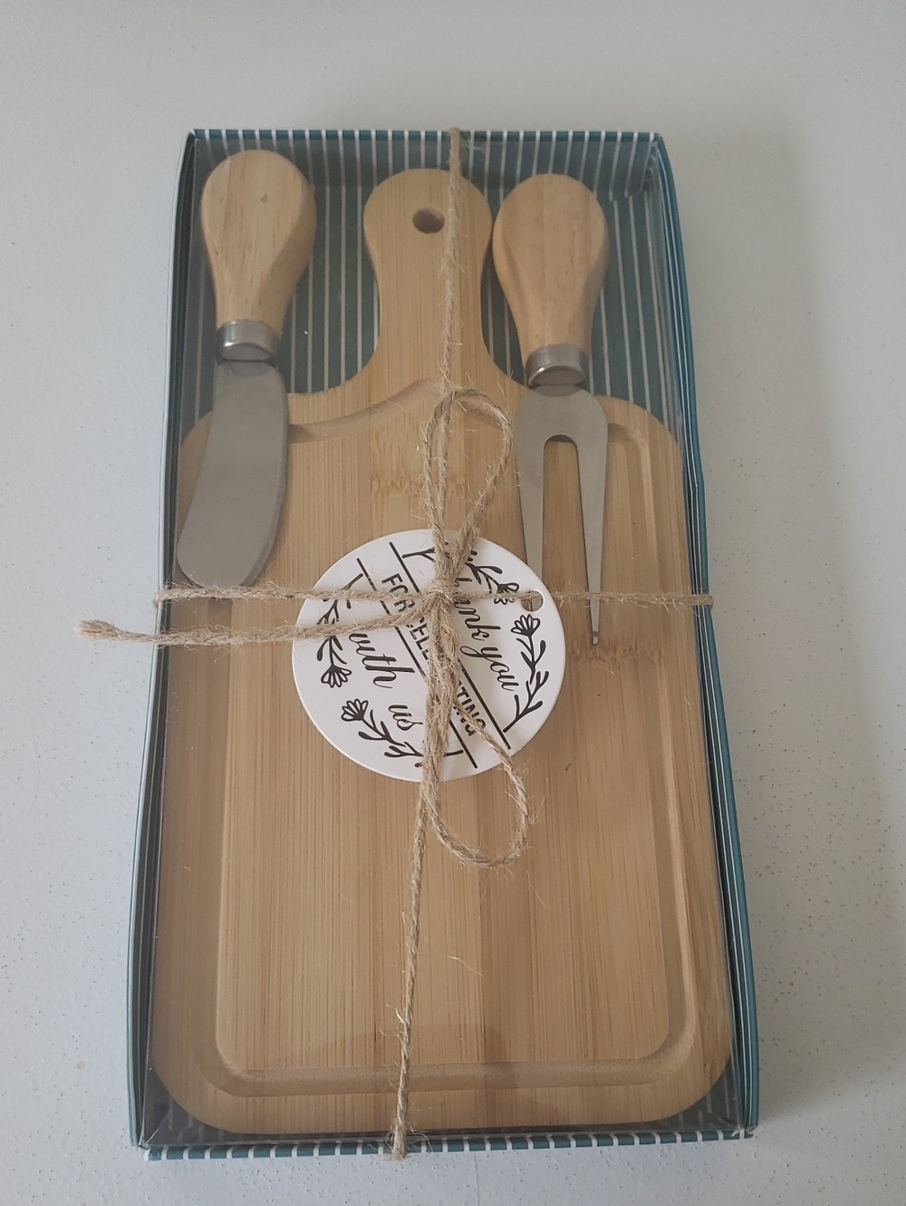 Bamboo Mini Cheese Board Set with Wooden Handles
